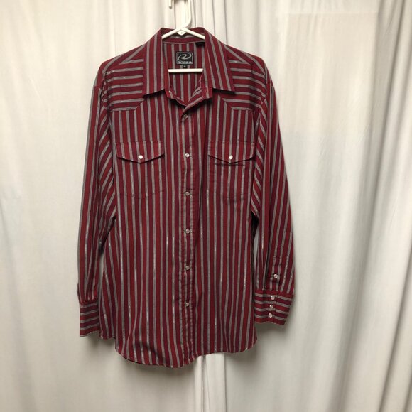 ROPER Western Shirt Mens XL Button Down Pearl Snap Pocketed Long Sleeve - Picture 1 of 10